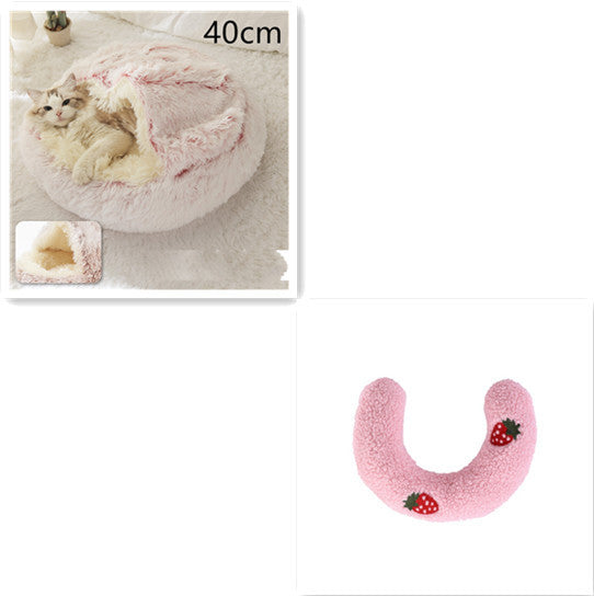 K & S | Rundes Kuschelbett für Hunde & Katzen aus Plüsch - Weiches & Waschbares Haustierbett für Winter & Zuhause