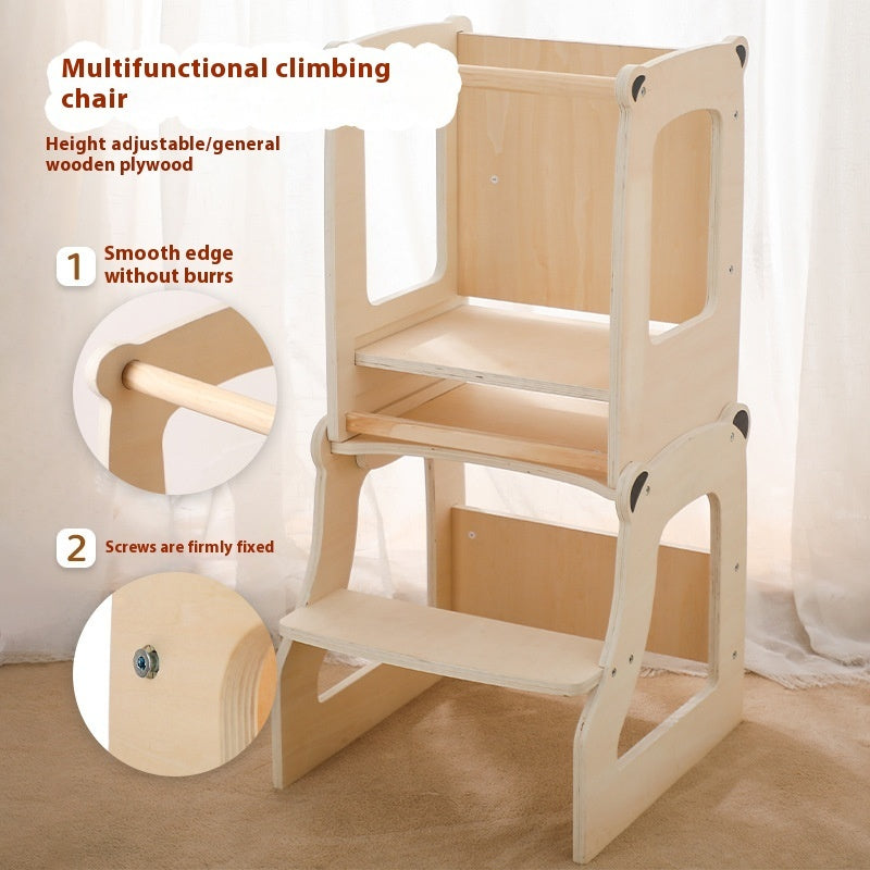 K & S | Montessori Lernturm Holz Kinder – Sicherer Lernstuhl & Küchenhelfer für Kleinkinder
