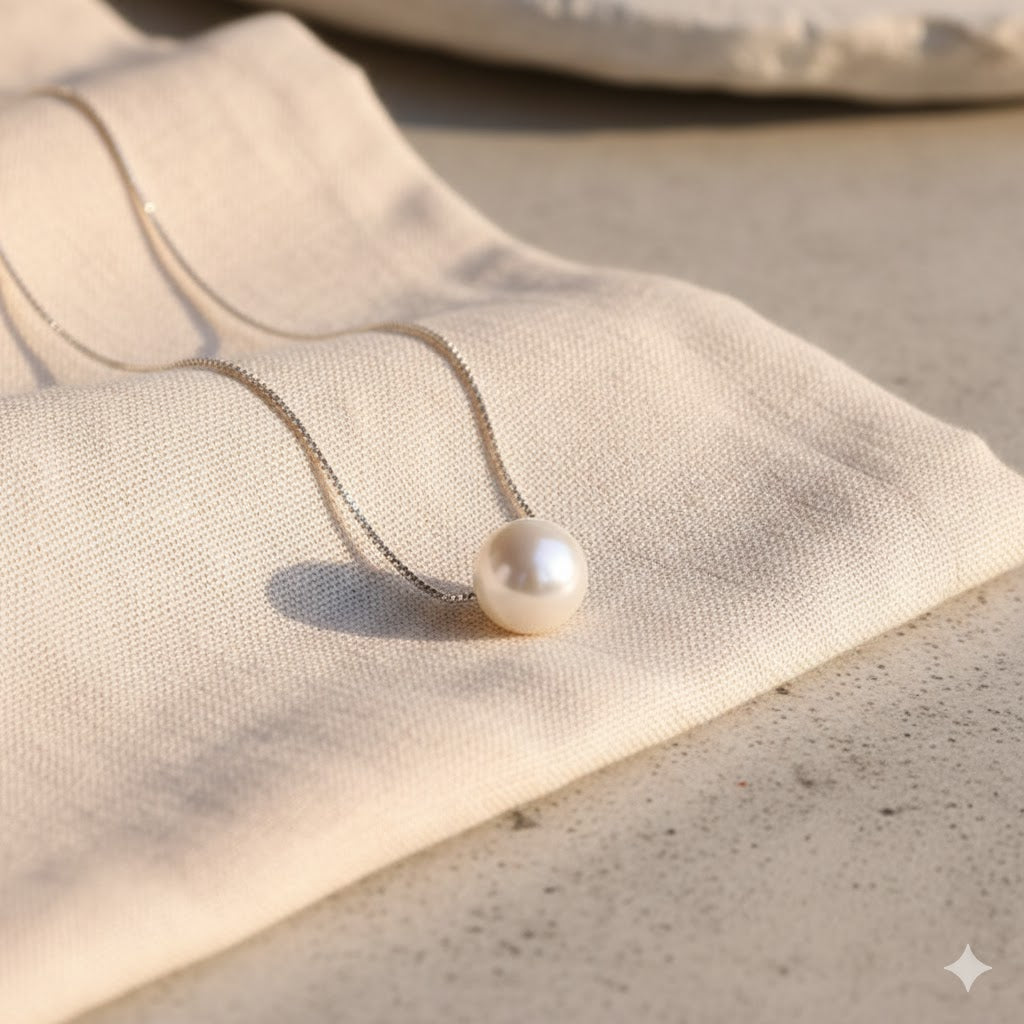 Elegante Perlenkette 925 Silber | Zeitloses Geschenk