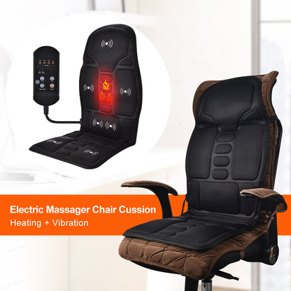 K & S | Massage Sitzauflage Elektrisch mit Heizung & Vibration – Entspannung für Rücken & Auto