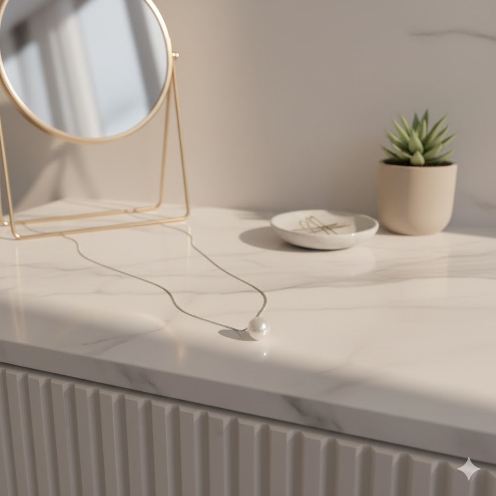 Elegante Perlenkette 925 Silber | Zeitloses Geschenk