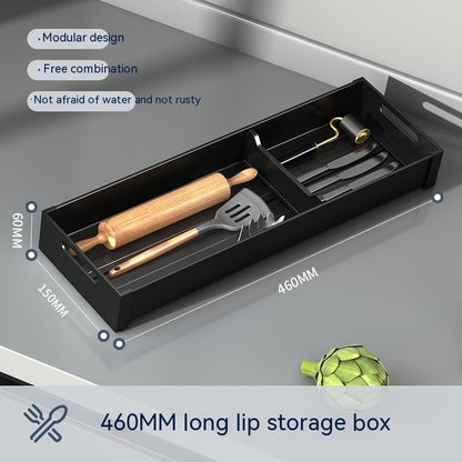 K & S | Schubladen Organizer Aluminium 4-lagig – Platzsparend & Ohne Bohren für Küche & Bad