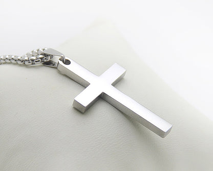 K & S | Kreuzkette Edelstahl – Schlichte & Zeitlose Halskette Schmuck für Damen & Herren