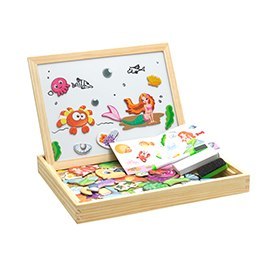 K & S | Magnetisches Holzpuzzle Kinder – Lernspielzeug mit Tieren & Zirkusmotiven