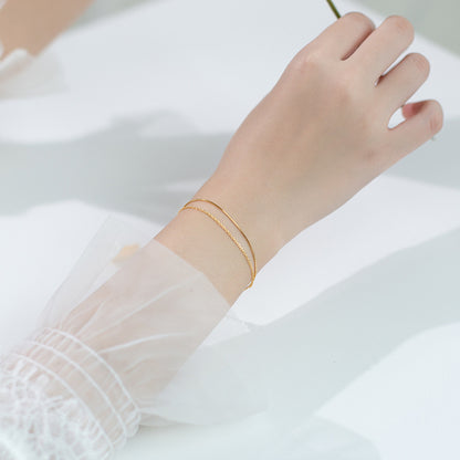 K & S | Damen Armband 925 Silber Doppelarmband – Eleganter Schmuck mit Schlangenkette
