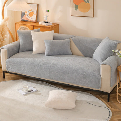 K & S | Sofabezug Lammwolle – Kuschelig, Weich & Stilvoll in Uni Farben für Wohnzimmer