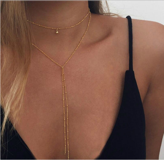 K & S | Damen Halskette Retro Geometrisch – Schlichte & Elegante Minimalistische Schmuck Kette