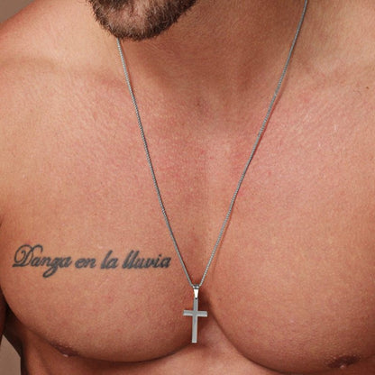 K & S | Kreuzkette Edelstahl – Schlichte & Zeitlose Halskette Schmuck für Damen & Herren