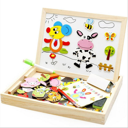 K & S | Magnetisches Holzpuzzle Kinder – Lernspielzeug mit Tieren & Zirkusmotiven