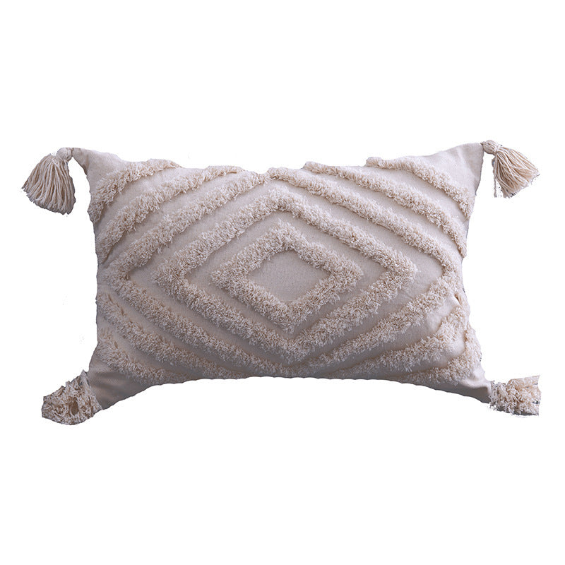 K & S | Marokkanischer Kissenbezug Baumwolle – Boho Retro Dekokissen für Sofa & Wohnzimmer