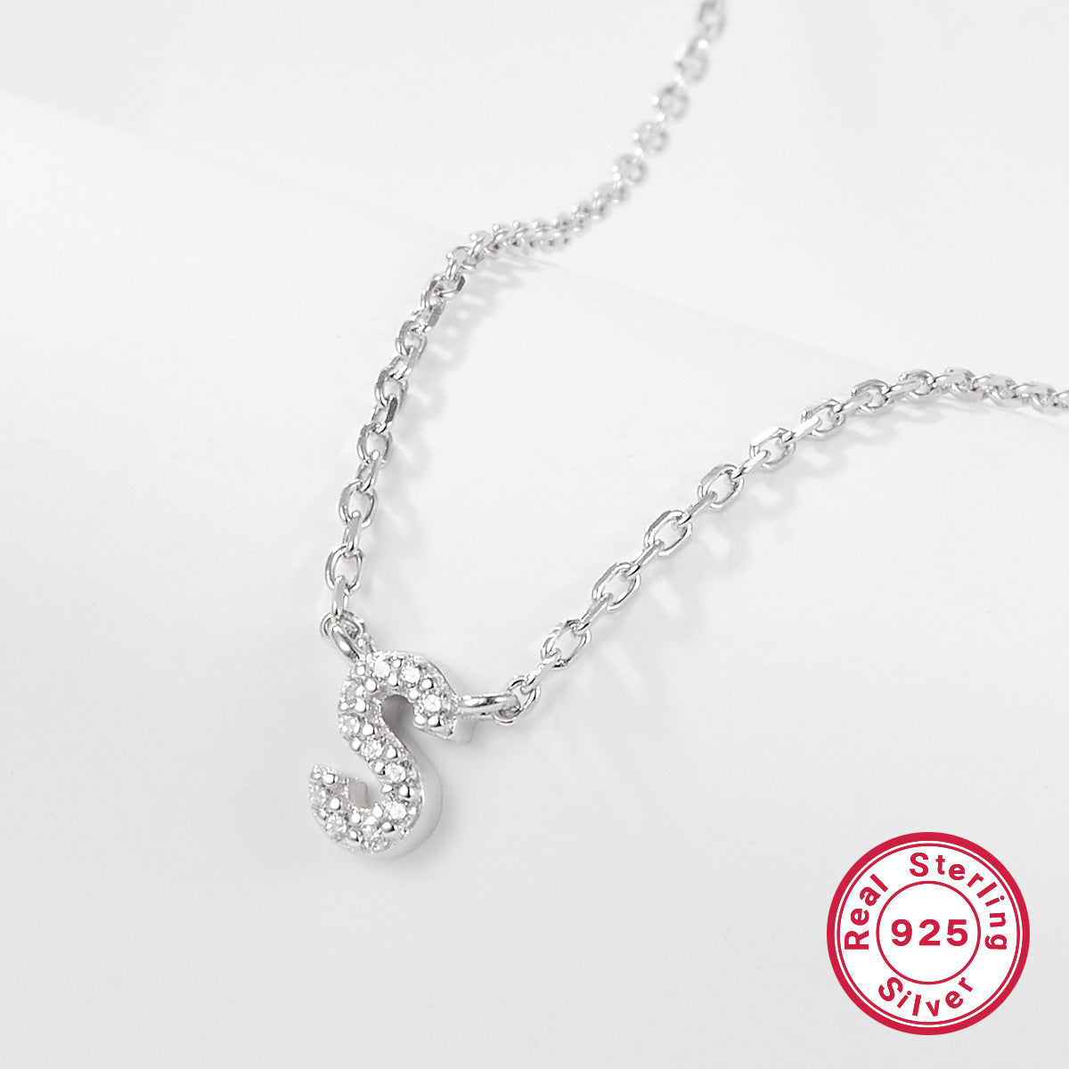 K & S | Damen Halskette 925 Silber mit Buchstabe – Eleganter Initialen Schmuck & Geschenkidee