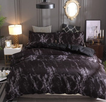 K & S | Bettwäsche Set 4-teilig – Marmor Design, elegante Polyester Bettwäsche, modern & pflegeleicht