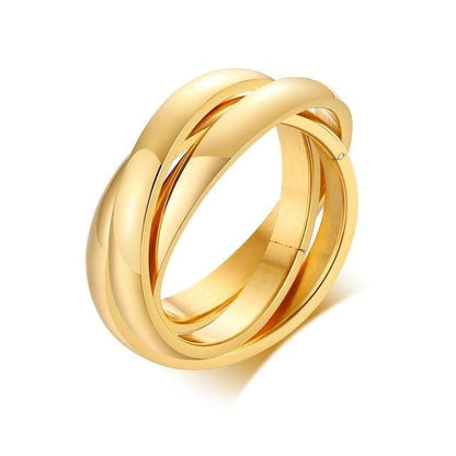 K & S | Unisex Ring Titanstahl Dreifarbig – Moderner Eternity Ring Robuster & Eleganter Schmuck