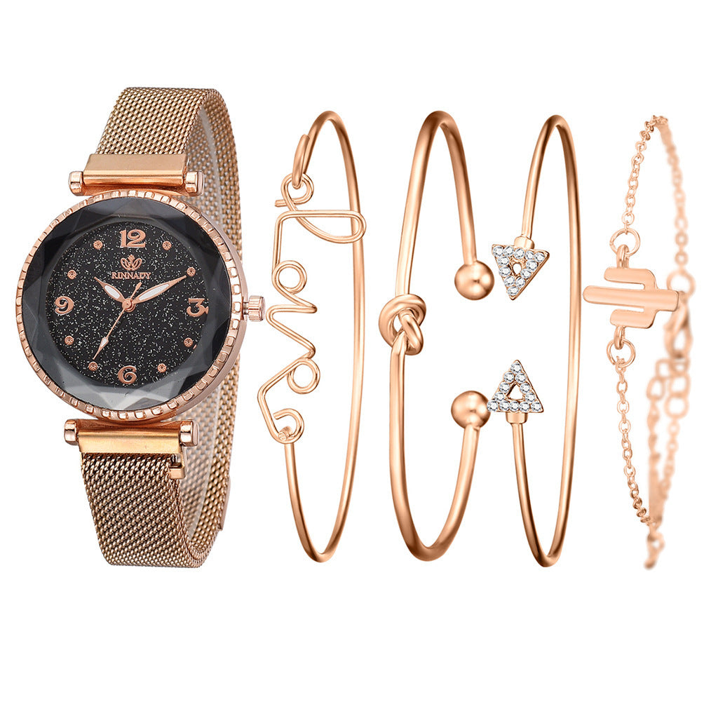 K & S | Damen Armbanduhr Sternenhimmel – Elegante Uhr mit Magnetverschluss & Modeschmuck