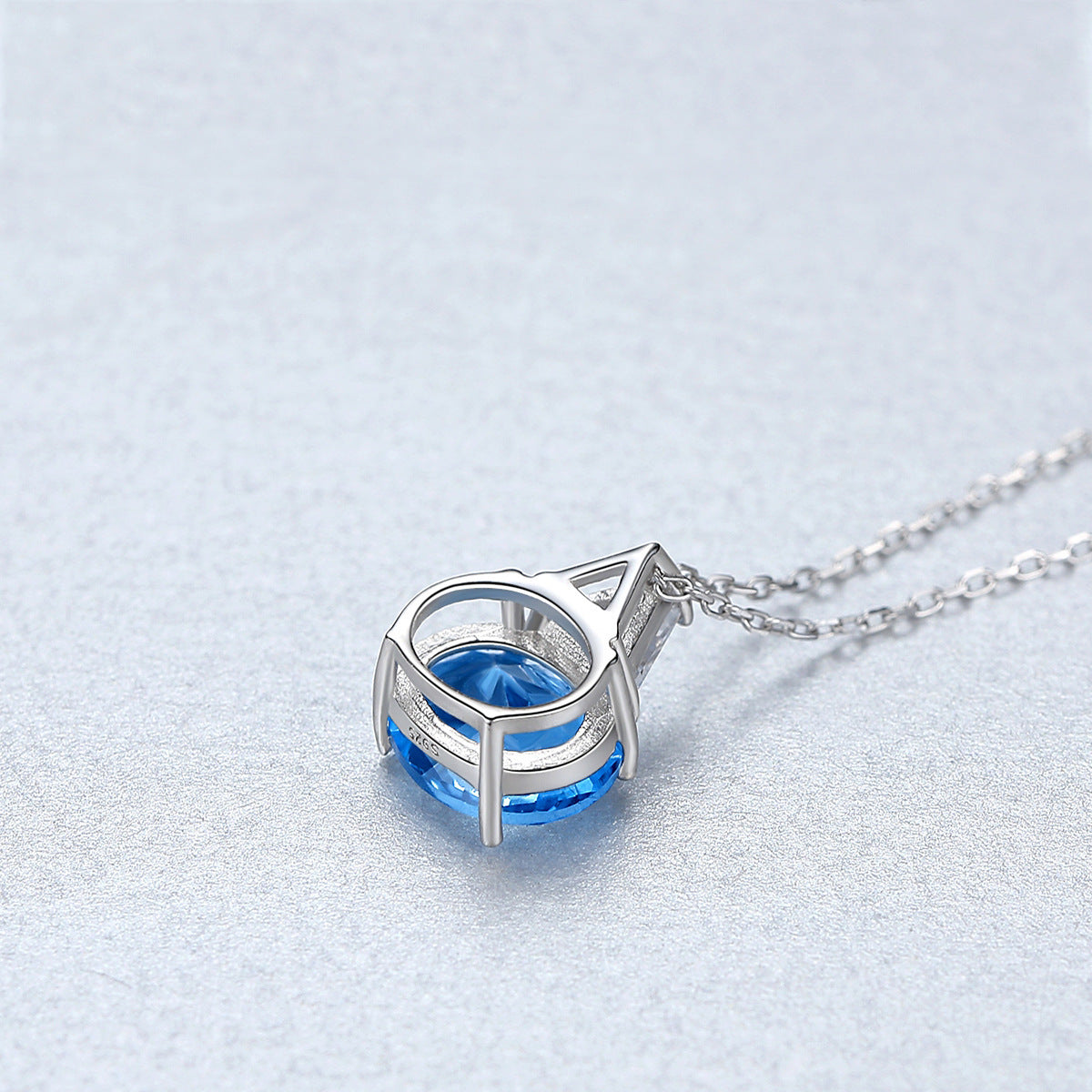 K & S | Damen Halskette 925 Silber mit Oval Kristall – Eleganter Schmuck & Funkelnder Anhänger