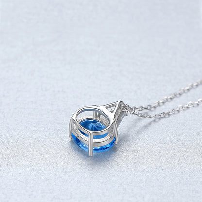 K & S | Damen Halskette 925 Silber mit Oval Kristall – Eleganter Schmuck & Funkelnder Anhänger