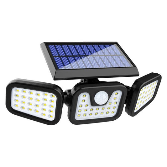 K & S | Solar LED Wandleuchte mit Bewegungssensor – 3-flammige Außenlampe für Garten, Hof & Terrasse
