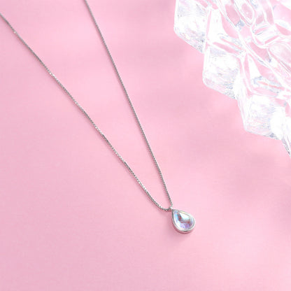 K & S | Damen Halskette 925 Silber mit Mondstein Anhänger – Eleganter & Mystischer Schmuck