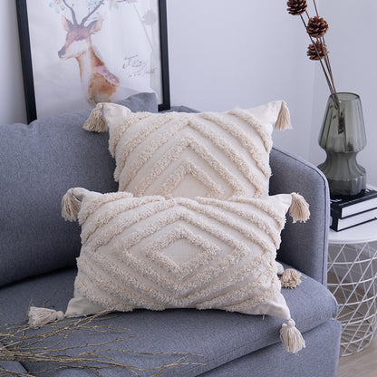 K & S | Marokkanischer Kissenbezug Baumwolle – Boho Retro Dekokissen für Sofa & Wohnzimmer