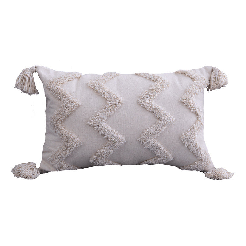 K & S | Marokkanischer Kissenbezug Baumwolle – Boho Retro Dekokissen für Sofa & Wohnzimmer