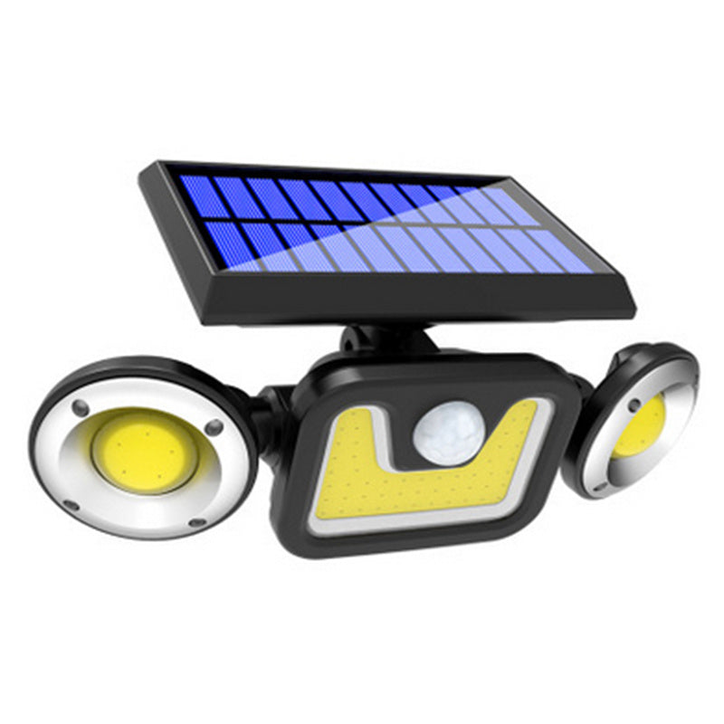 K & S | Solar LED Wandleuchte mit Bewegungssensor – 3-flammige Außenlampe für Garten, Hof & Terrasse