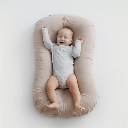 K & S | Baby Nest Tragbar Baumwolle – Waschbares Kuschelnest für Neugeborene & Säuglinge