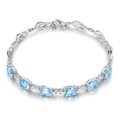 K & S | Damen Armband Versilbert mit Saphir & Blauen Kristallen – Eleganter Schmuck & Luxus Geschenk