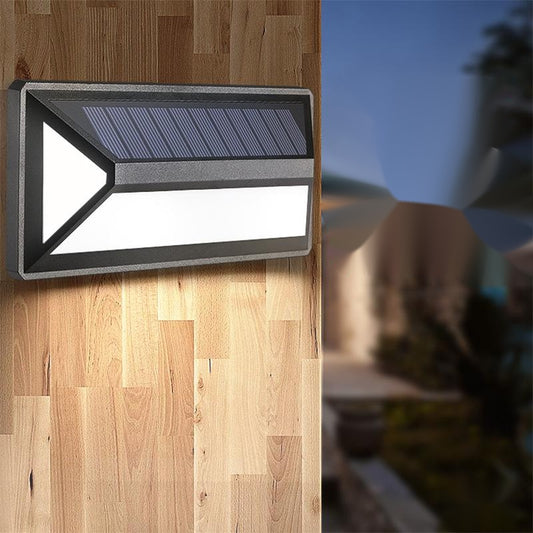 K & S | Solar LED Außenwandleuchte – 33 LEDs, wasserdicht IP65, moderne schwarze Wandleuchte für Garten & Hauswand