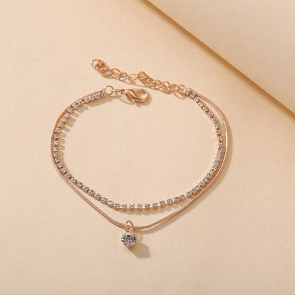K & S | Damen Fußkette Boho mit Zirkonia & Perlen – Eleganter Schmuck für Sommer & Strand