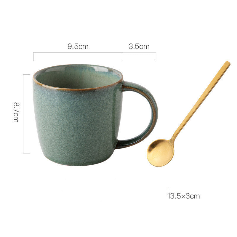K & S | Retro Keramik Tasse 400ml – Kaffeetasse & Teetasse für Milch & Heißgetränke