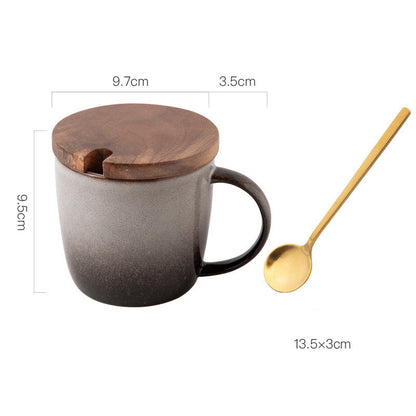 K & S | Retro Keramik Tasse 400ml – Kaffeetasse & Teetasse für Milch & Heißgetränke