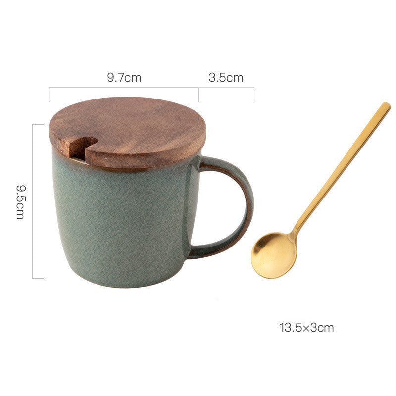 K & S | Retro Keramik Tasse 400ml – Kaffeetasse & Teetasse für Milch & Heißgetränke