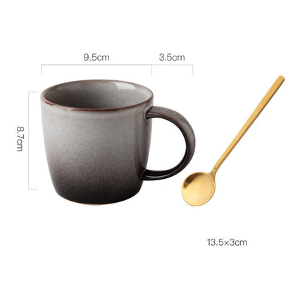 K & S | Retro Keramik Tasse 400ml – Kaffeetasse & Teetasse für Milch & Heißgetränke