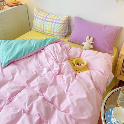 K & S | Regenbogen Bettwäsche Set aus 100% Baumwolle, bunt & weich für Schlafzimmer & Kinderzimmer