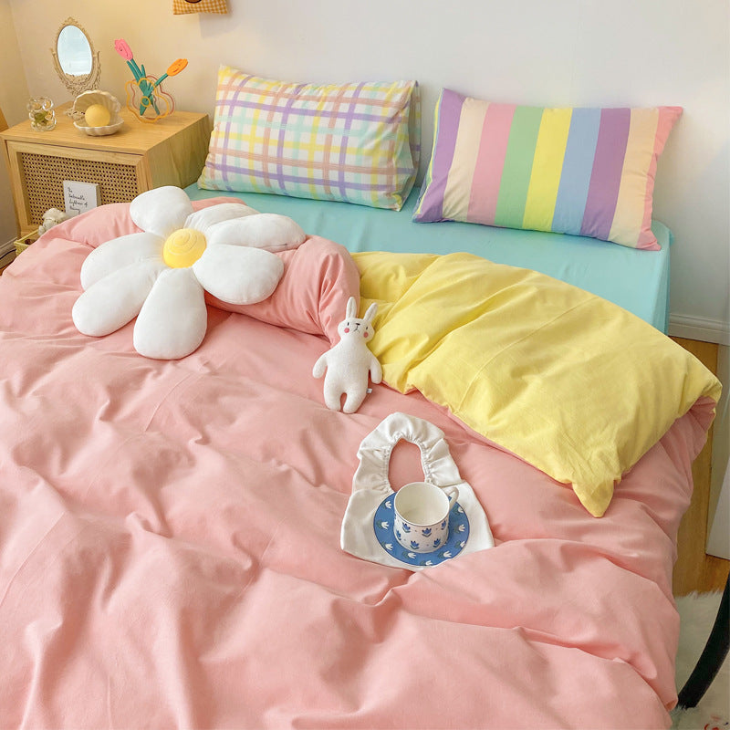 K & S | Regenbogen Bettwäsche Set aus 100% Baumwolle, bunt & weich für Schlafzimmer & Kinderzimmer