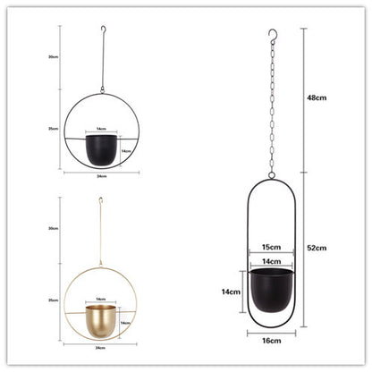 K & S | Hängender Blumentopf Eisen – Nordischer Stil & Modernes Design für Wohnzimmer & Balkon