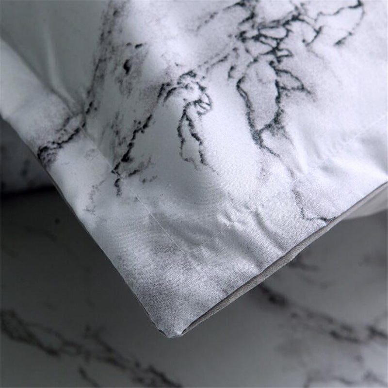 K & S | Bettwäsche Set 4-teilig – Marmor Design, elegante Polyester Bettwäsche, modern & pflegeleicht