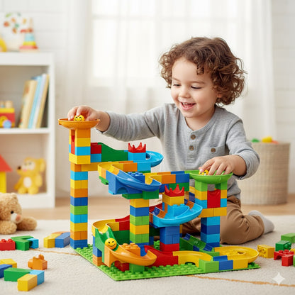 Große Kugelbahn Bausteine XXL | Kreatives Lernspielzeug