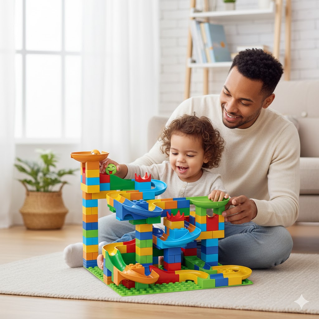 Große Kugelbahn Bausteine XXL | Kreatives Lernspielzeug