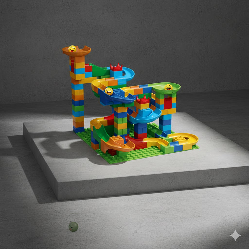 Große Kugelbahn Bausteine XXL | Kreatives Lernspielzeug