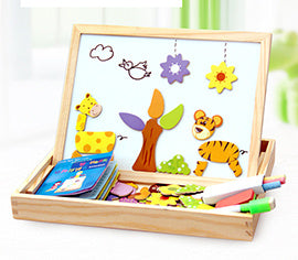 K & S | Magnetisches Holzpuzzle Kinder – Lernspielzeug mit Tieren & Zirkusmotiven