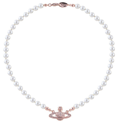 K & S | Damen Halskette mit Perlen & Satinband – Eleganter Schmuck für Alltag & Anlass
