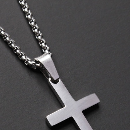 K & S | Kreuzkette Edelstahl – Schlichte & Zeitlose Halskette Schmuck für Damen & Herren