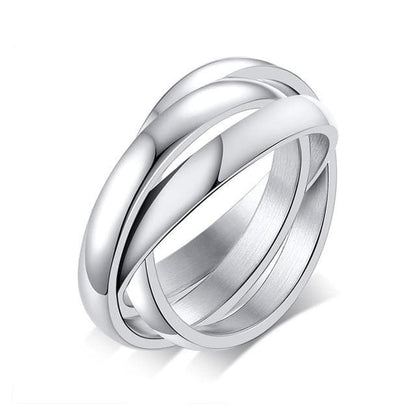 K & S | Unisex Ring Titanstahl Dreifarbig – Moderner Eternity Ring Robuster & Eleganter Schmuck