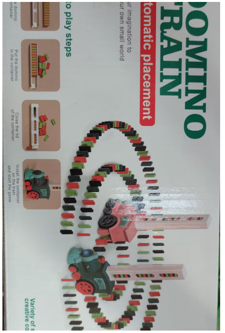 K & S | Automatischer Domino-Zug für Kinder - Kreatives Baustein & Puzzle-Spielzeug für Spaß & Lernen