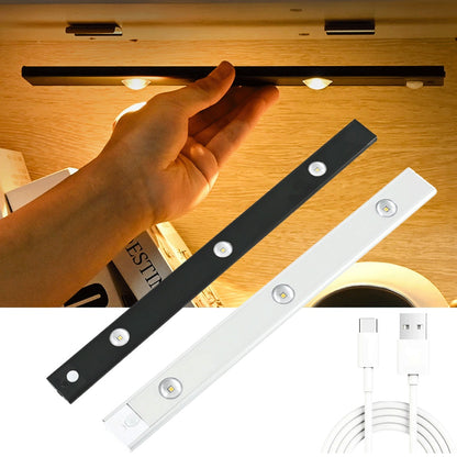 K & S | LED Lichtleiste mit Bewegungsmelder – Kabelloses USB Nachtlicht, ultradünn für Schrank, Küche & Schlafzimmer