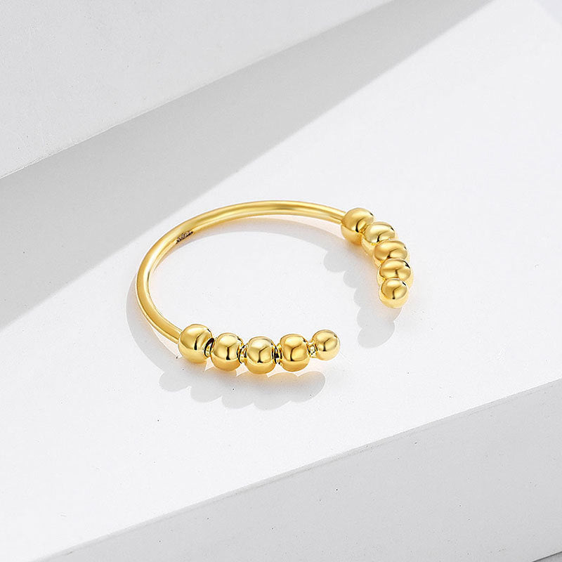 K & S | Damenring 925 Silber Drehbar – Eleganter Kugelring Schmuck Modern & Stresslindernd