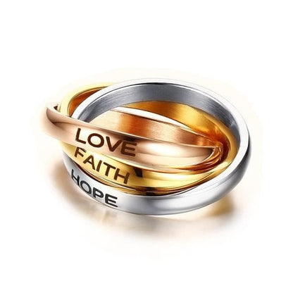 K & S | Unisex Ring Titanstahl Dreifarbig – Moderner Eternity Ring Robuster & Eleganter Schmuck