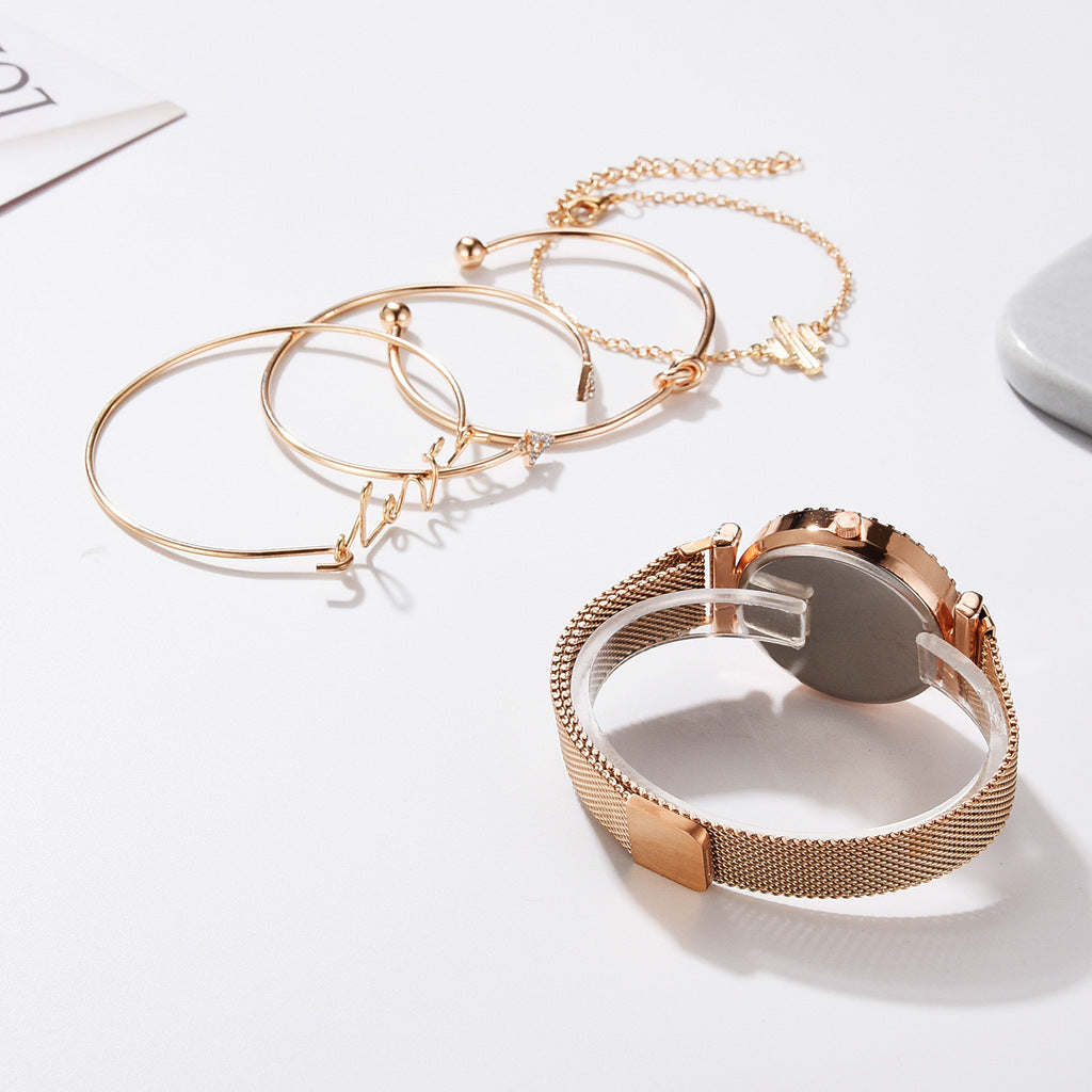 K & S | Damen Armbanduhr Sternenhimmel – Elegante Uhr mit Magnetverschluss & Modeschmuck