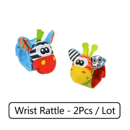 Dahlia – Weiche Baby-Rassel Socken & Handgelenkbänder, Plüsch, 0-12 Monate